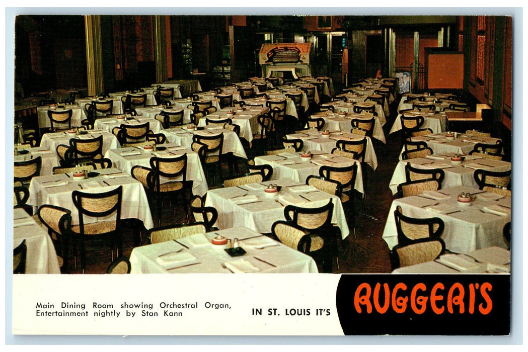 c1960's Ruggeri's Restaurant Interior Scene St. Louis Missouri Unposted Postcard