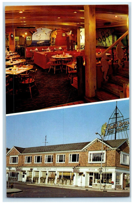 c1950 Multiview Smith Bro's Dining Restaurant Port Washington Wisconsin Postcard