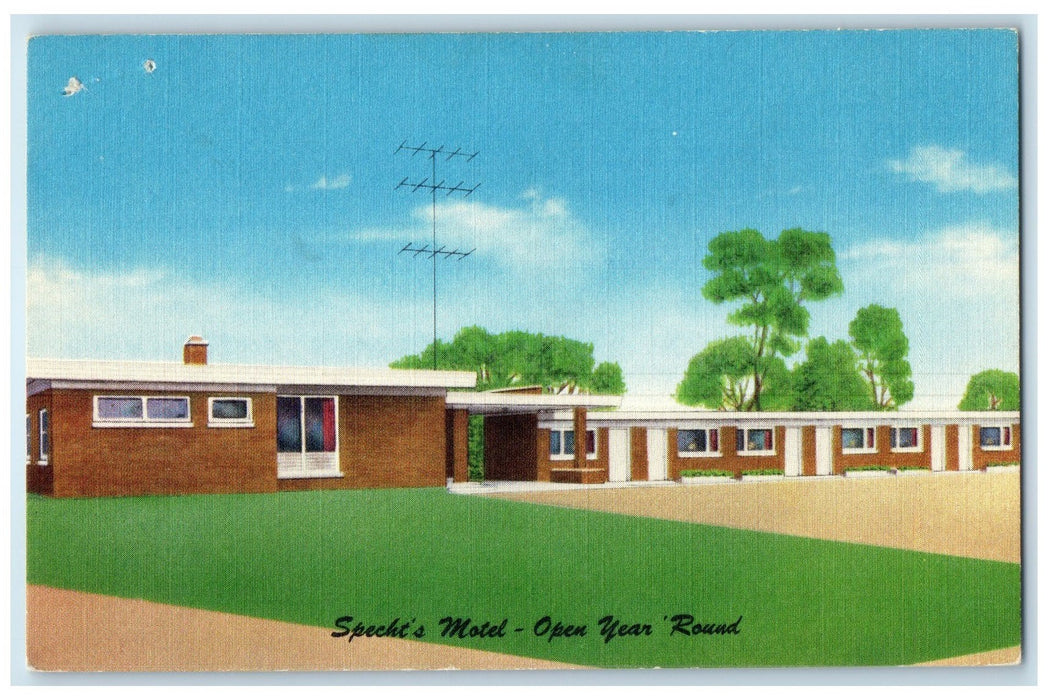 c1940's Specht's Motel & Restaurant Cottages Road Plymouth Wisconsin Postcard