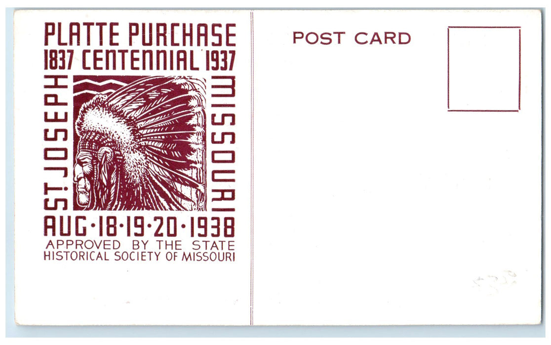 c1940s Platte Purchase Centennial Mural George Gray St. Joseph Missouri Postcard