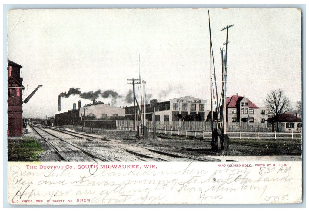 1907 The Bucyrus Co. South Railroad Building Milwaukee Wisconsin WI Postcard