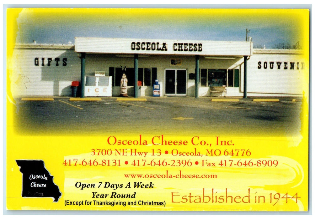 c1940's Osceola Cheese Company Inc. Exterior Roadside Osceola Missouri Postcard