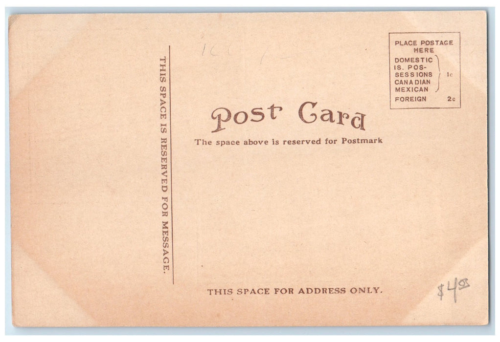 c1920's Greetings From Oshkosh Public Library Reading Room Wisconsin Postcard