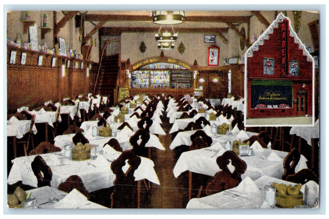 c1910's Mader's America's Most Famous Restaurant Milwaukee Wisconsin Postcard