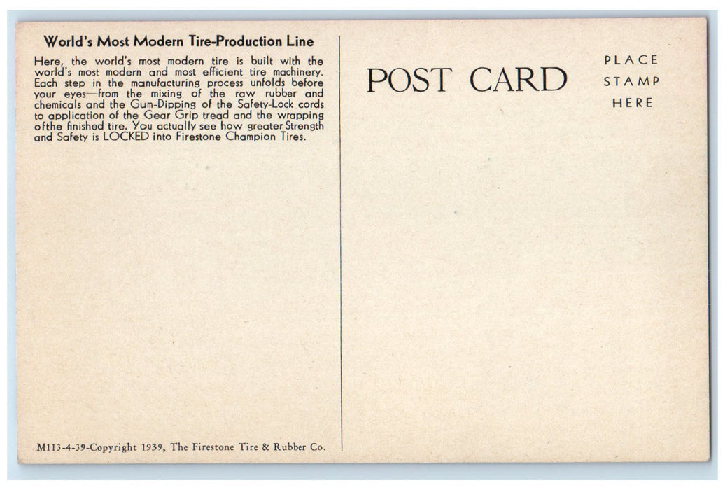 c1940s Modern Tire Production Line New York World's Fair New York NY Postcard