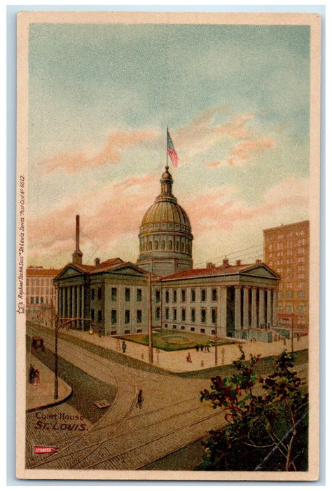 c1905's Court House Exterior Roadside Scene St. Louis Missouri MO Tuck Postcard