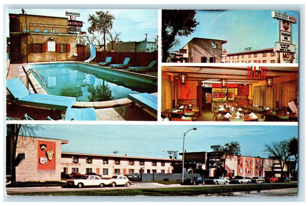 c1950's The Blue Crest Motel Restaurant Multiview Milwaukee Wisconsin Postcard