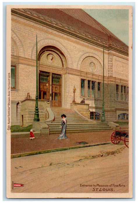 c1905s Entrance To Museum Of Fine Arts Scene St. Louis Missouri MO Tuck Postcard