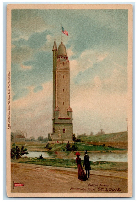 c1905's Water Tower Reservoir Park St. Louis Missouri MO Unposted Tuck Postcard