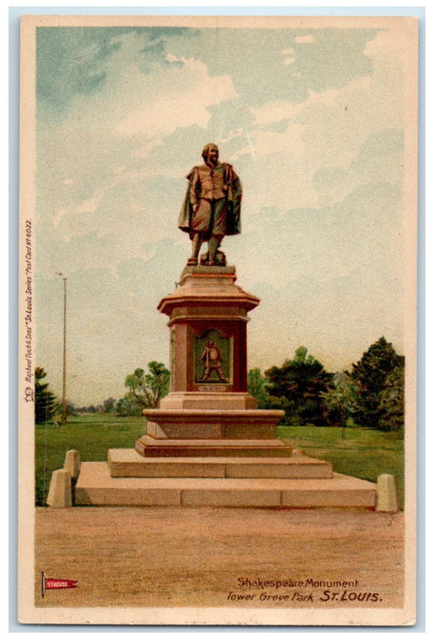 c1905's Shakespeare Monument Tower Grove Park St. Louis Missouri MO Postcard