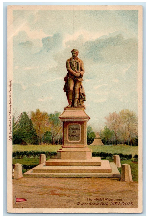 c1905's Humboldt Monument Tower Grove Park Scene St. Louis Missouri MO Postcard