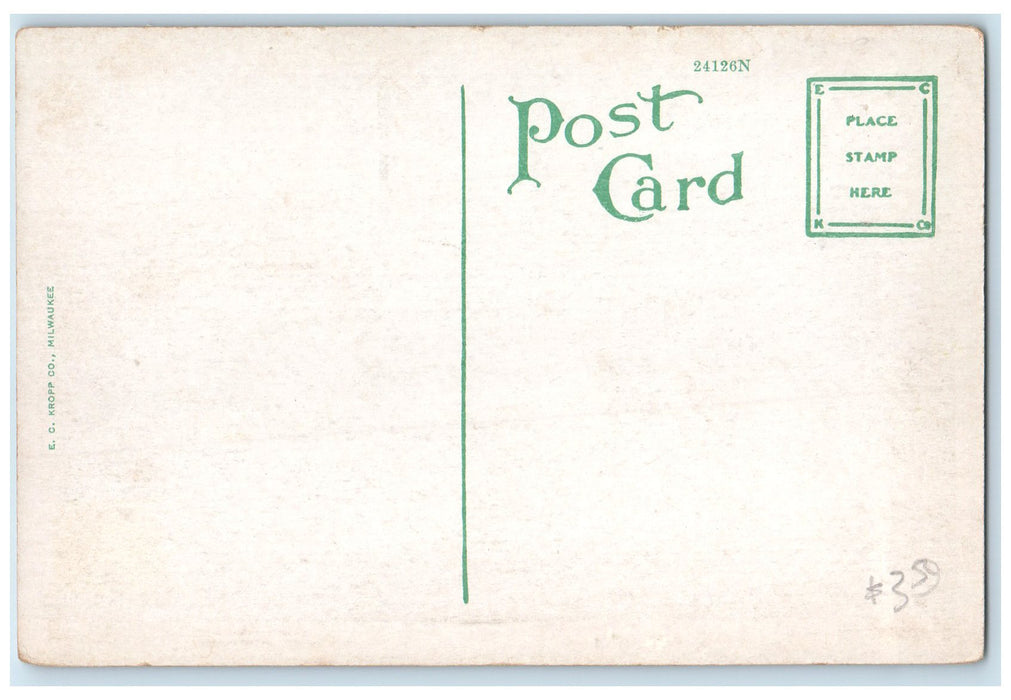 c1910's Federal Building Exterior Roadside Blackwell Oklahoma OK Cloud Postcard