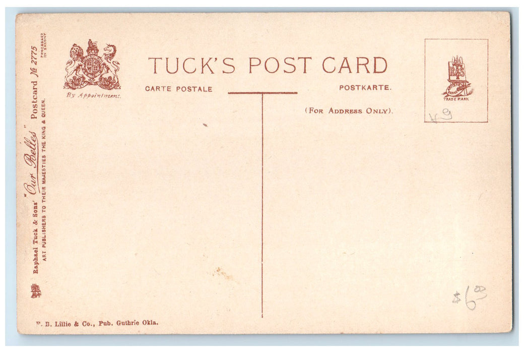 c1910's Carnegie Library Exterior Guthrie Oklahoma OK Unposted Portrait Postcard