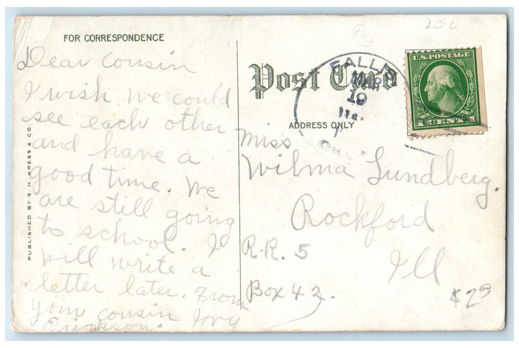 1910 Park Scene Highland Park Pond Trees Guthrie Oklahoma OK Posted Postcard