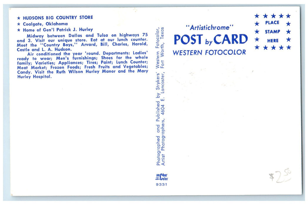 c1960's New Town And Country Exterior Muskogee Oklahoma OK Unposted Postcard