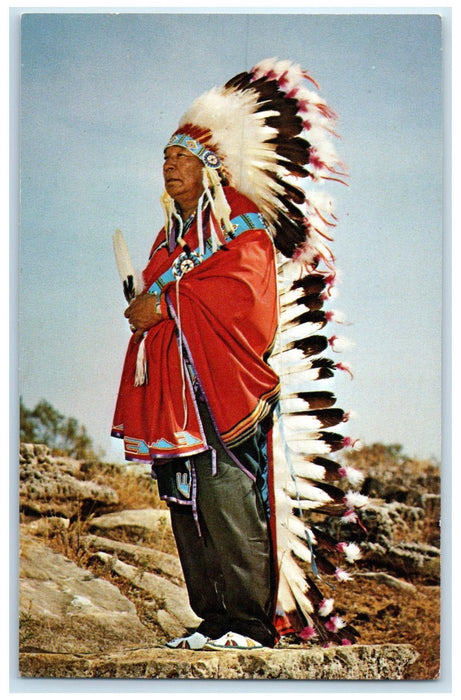 c1960s Kaw Dam And Reservoir Indian Prayer Ponca City Oklahoma Unposted Postcard