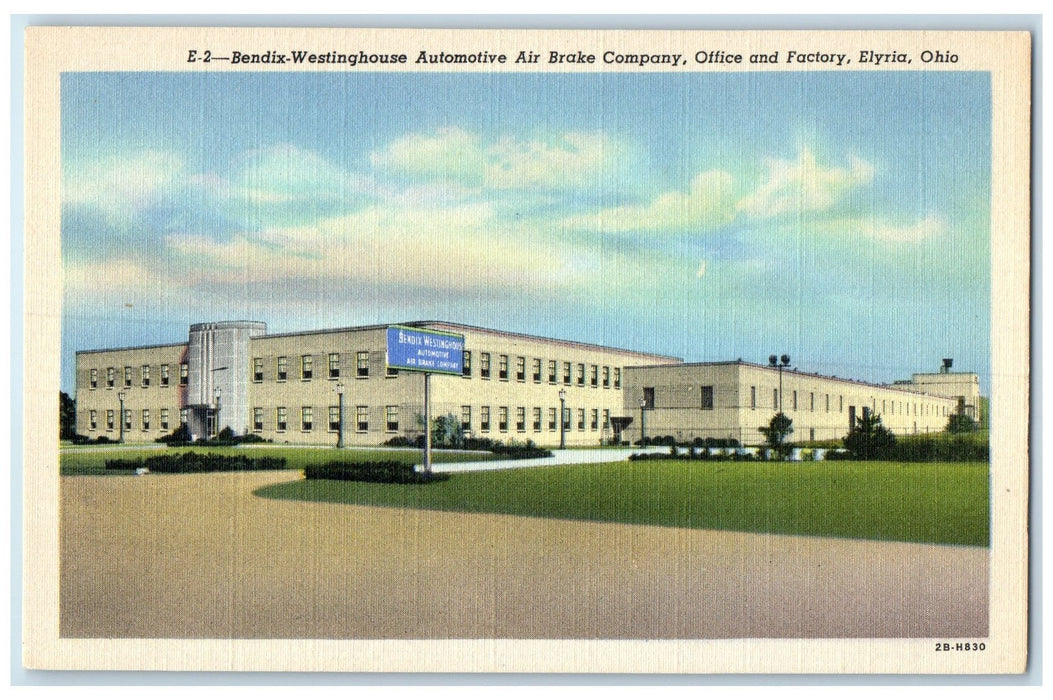 c1940's Bendix Westinghouse Automotive Air Brake Company Elyria Ohio OH Postcard