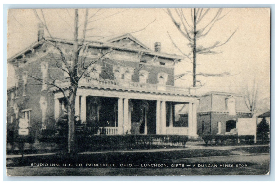 1919 Studio Inn Luncheon Gifts Exterior Roadside Painesville Ohio OH Postcard