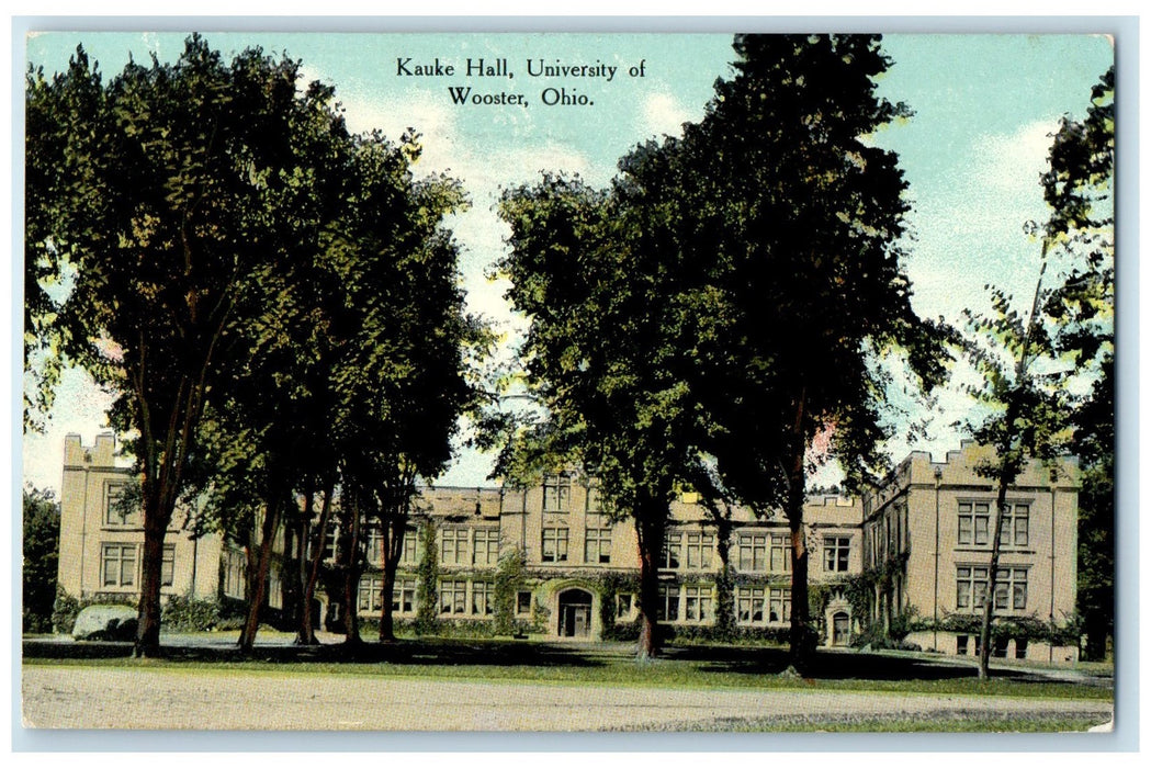 1910 Kaukee Hall University Of Wooster Exterior Wooster Ohio OH Posted Postcard