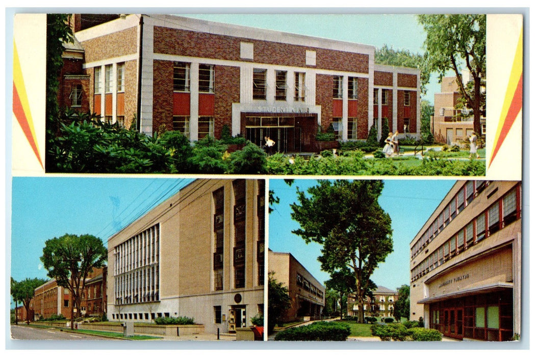 c1960's The University Of Akron Trio Buildings Exterior Akron Ohio OH Postcard