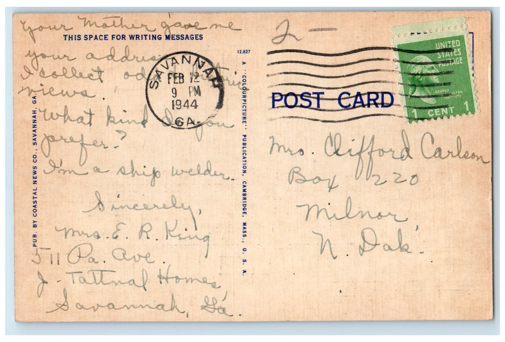 1944 Panorama View Savannah Air Base Buildings View Savannah Georgia GA Postcard