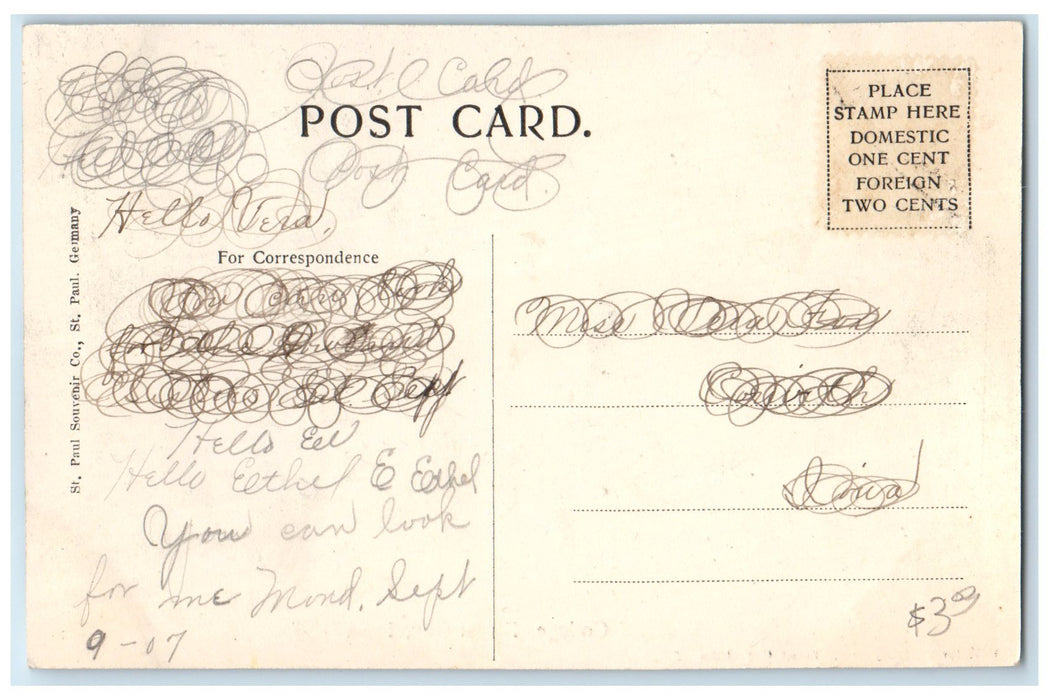 c1920's Waldorf College Campus Building Entrance Forest City Iowa IA Postcard