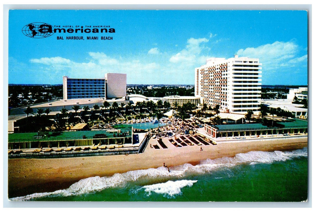 c1960s The Hotel Of Americana Building Miami Beach Florida FL Unposted Postcard