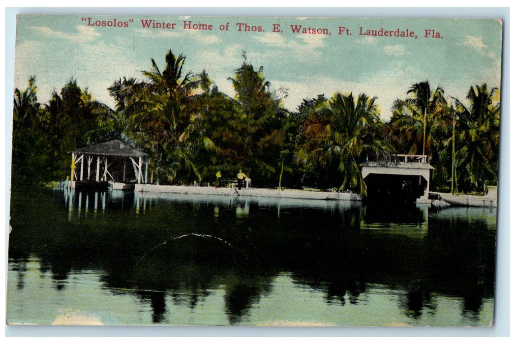 c1910s Losolos Winter Home Of Thos. E. Watson Fort Lauderdale Florida Postcard