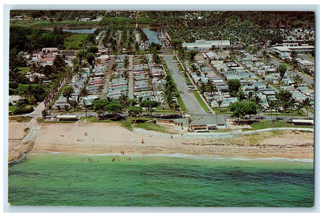 c1960's Aerial View Of Briny Breezes Trailer Park Delray Beach Florida Postcard