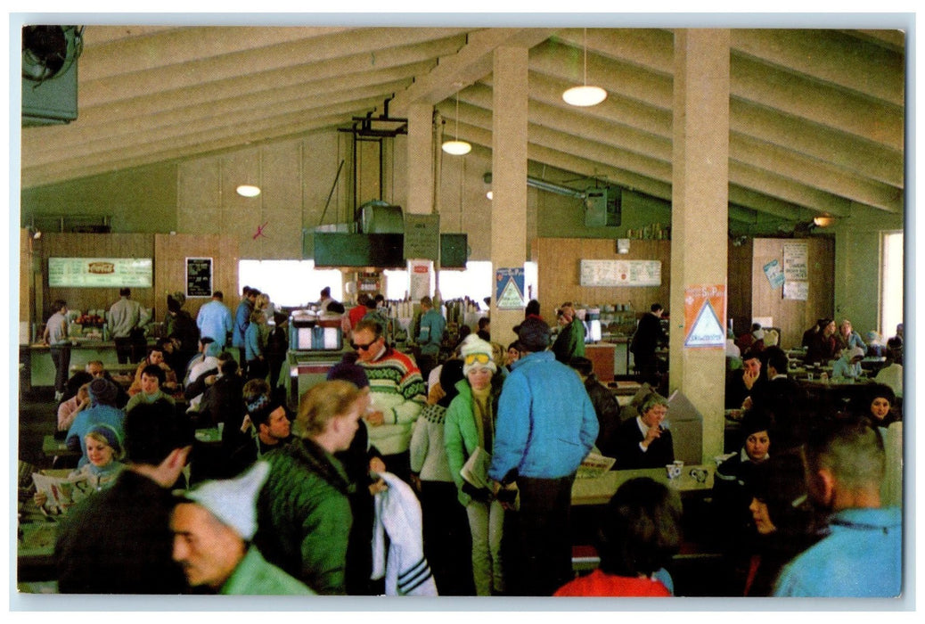 c1960s Day Lodge Cafeteria Crystal Mountain Scene Washington Florida FL Postcard