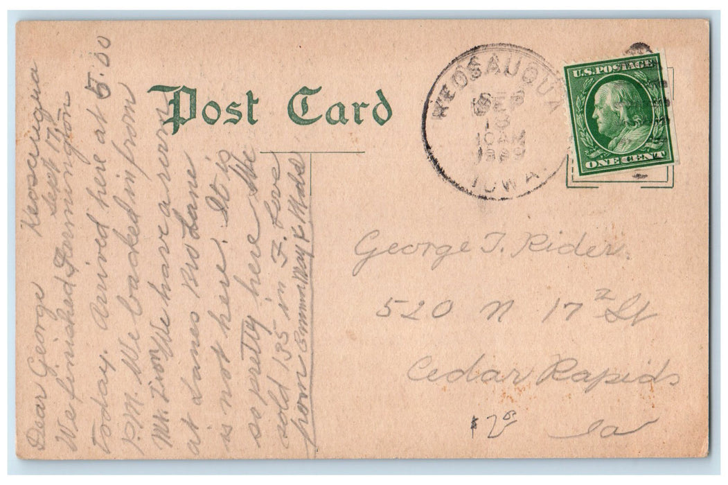 1909 Des Moines River Boats Grove Truss Bridge Farmington Iowa Posted Postcard