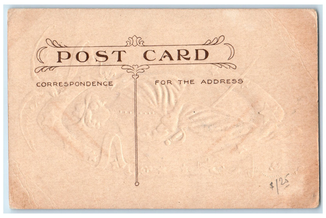 c1920's Meet Me AT Old Settlers Correspondence Fairbank  Iowa Embossed Postcard