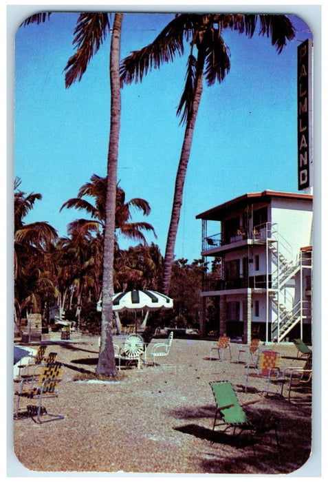 c1960 Palmland Hotel Court Swimming Pool Fort Myers Florida FL Unposted Postcard