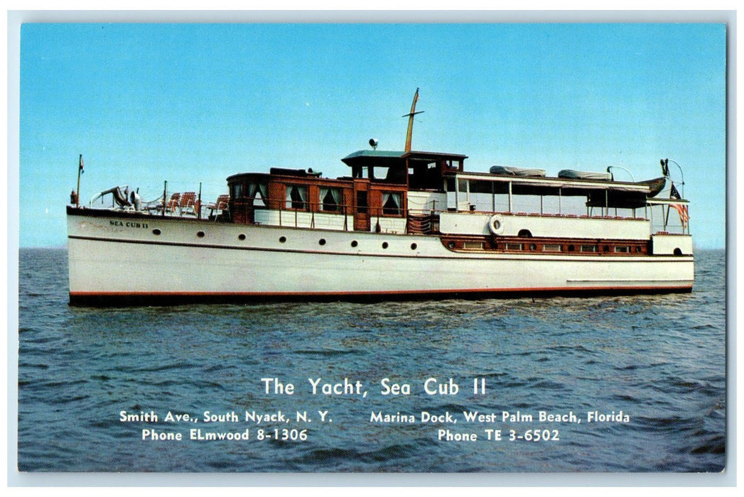 c1960s The Yacht Sea Club II Scene West Palm Beach Pensacola Florida FL Postcard