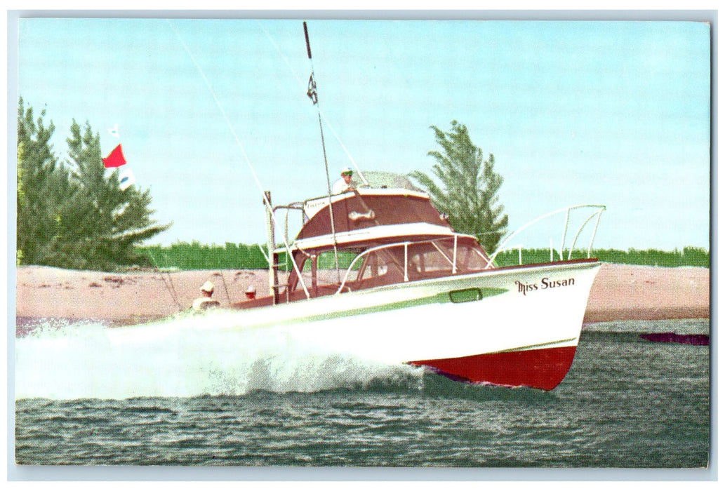 c1960's Sportfishin Miss Susan Capt. Ike Swan Boynton Beach Florida FL Postcard