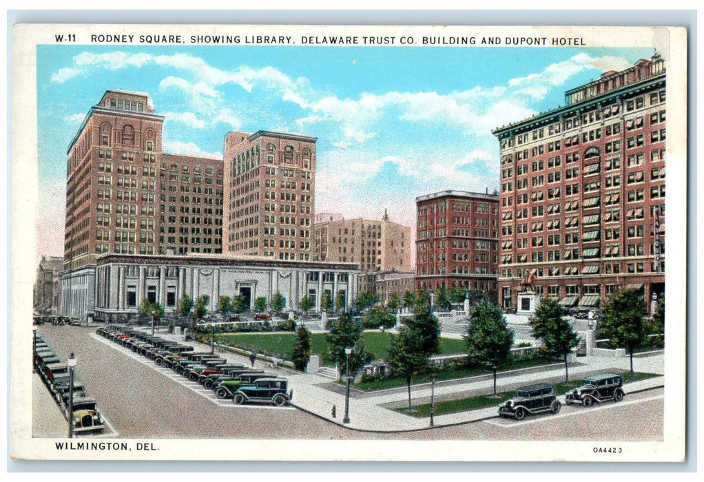 c1940s Rodney Square Library Delaware Trust Company Wilmington Delaware Postcard