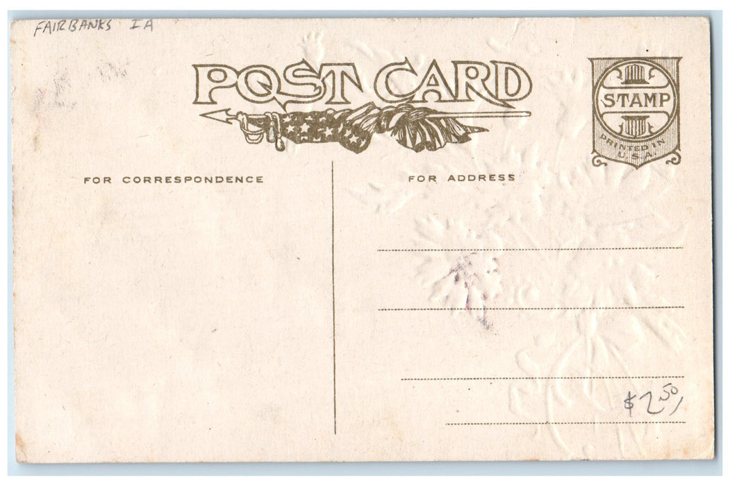 c1920's Compliments Of Peter's Bros. Fairbank Iowa IA Correspondence Postcard