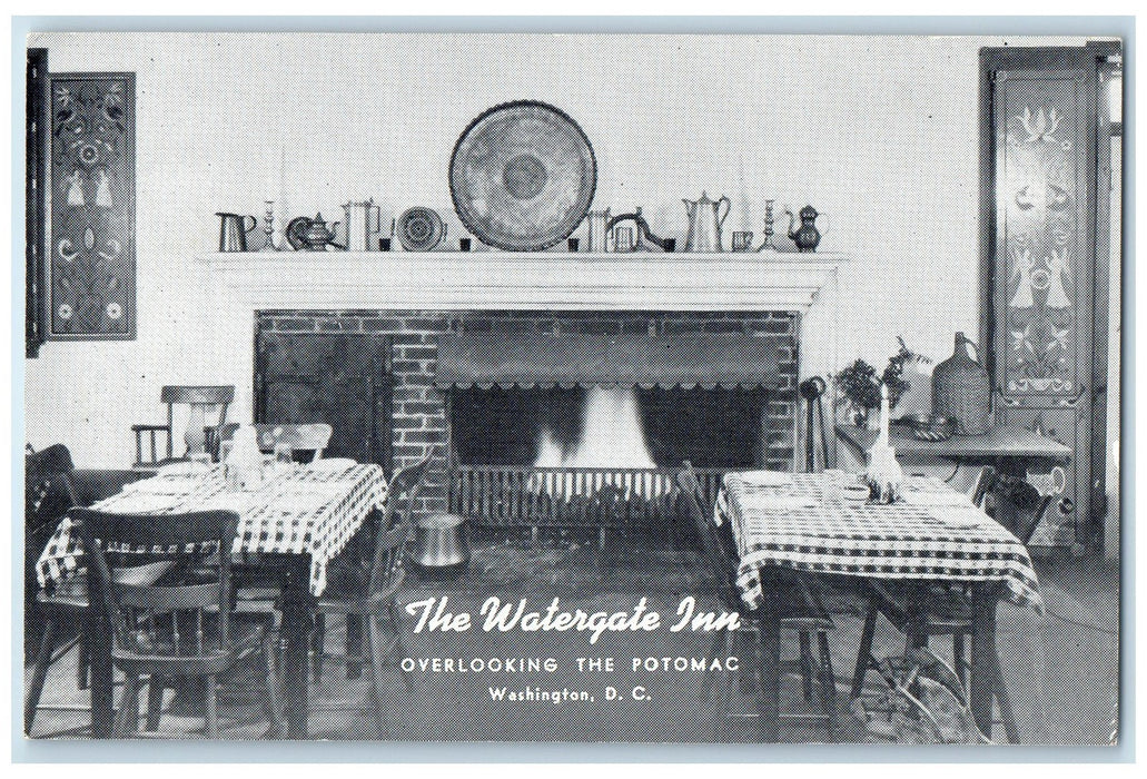 c1960s The Watergate Onn Overlooking The Potomac Washington DC Unposted Postcard