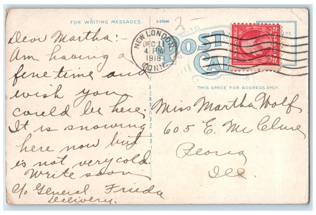 1918 Annual Cruise Yacht Club At Anchor Scene New London Connecticut CT Postcard