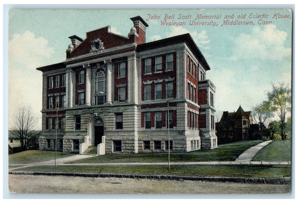 c1910's John Bell Scott Memorial Old Eclectic Middletown Connecticut CT Postcard