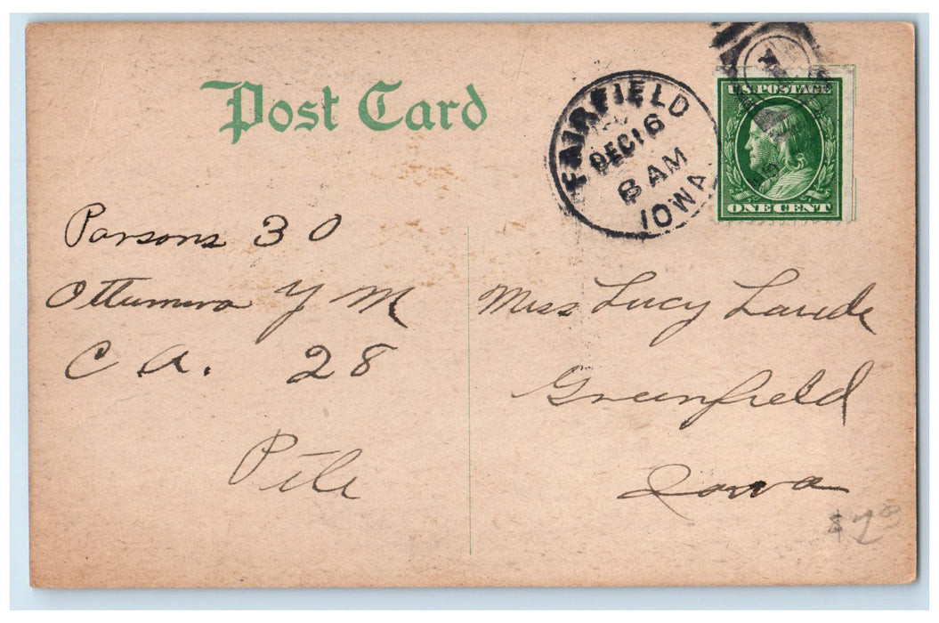 c1920's Chautauqua Grounds Field Grove View Fairfield Iowa IA Posted Postcard