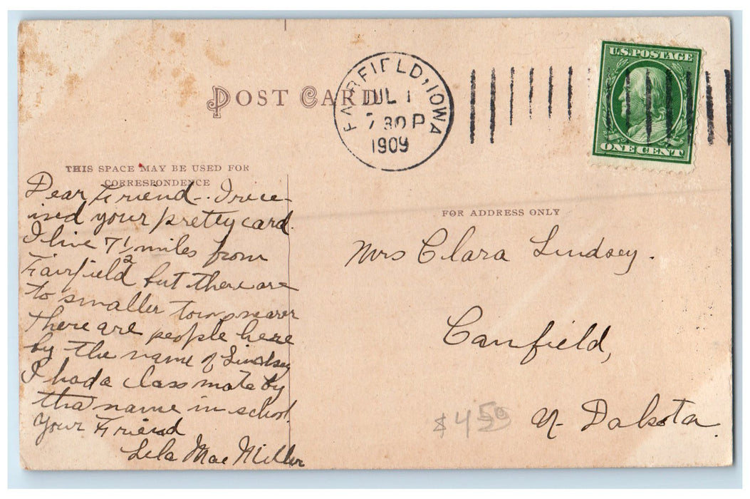 1909 North Front Fair Department Store Shopping Building Fairfield Iowa Postcard