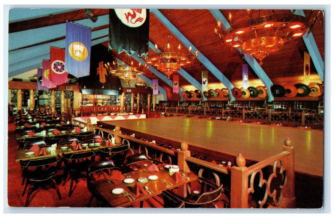 c1950's The Viking Restaurant & Lounge Dining Dania Florida Unposted Postcard