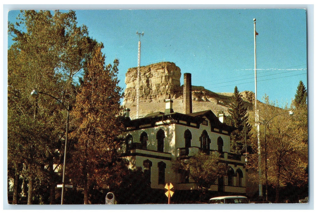 1964 Court House Building Castle Rock Trees Green River Wyoming Posted Postcard