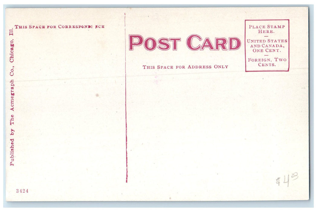 c1910s Washington School Exterior Roadside Tree Ottawa Kansas KS Posted Postcard