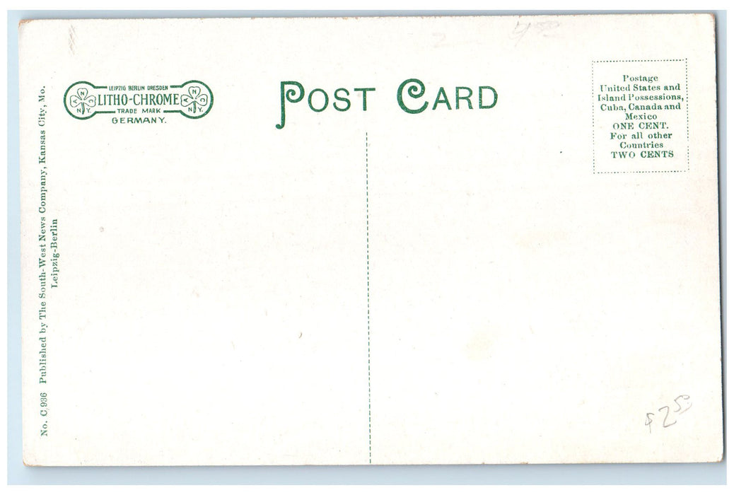 c1910's Presbyterian Church Exterior Roadside Paola Kansas KS Unposted Postcard