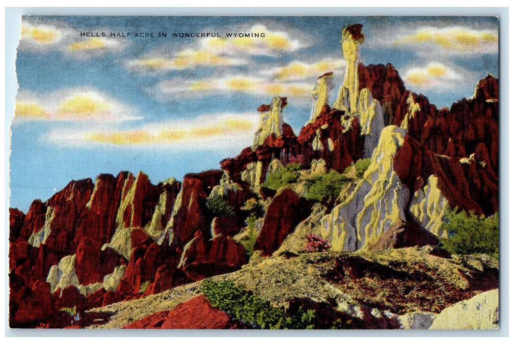 c1940's Hells Half Acre Scene In Wonderful Wyoming WY Unposted Vintage Postcard