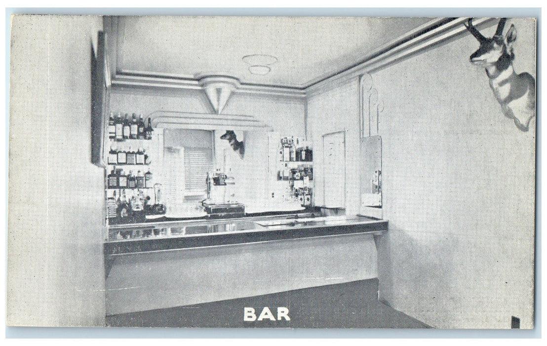 c1960's Covey's Little America Bar Interior Granger Wyoming WY Unposted Postcard
