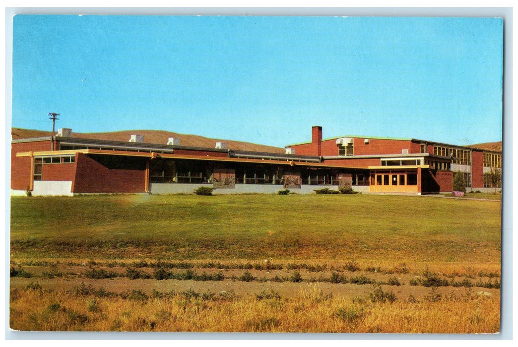 c1960's High School Exterior Scene Lusk Wyoming WY Unposted Vintage Postcard