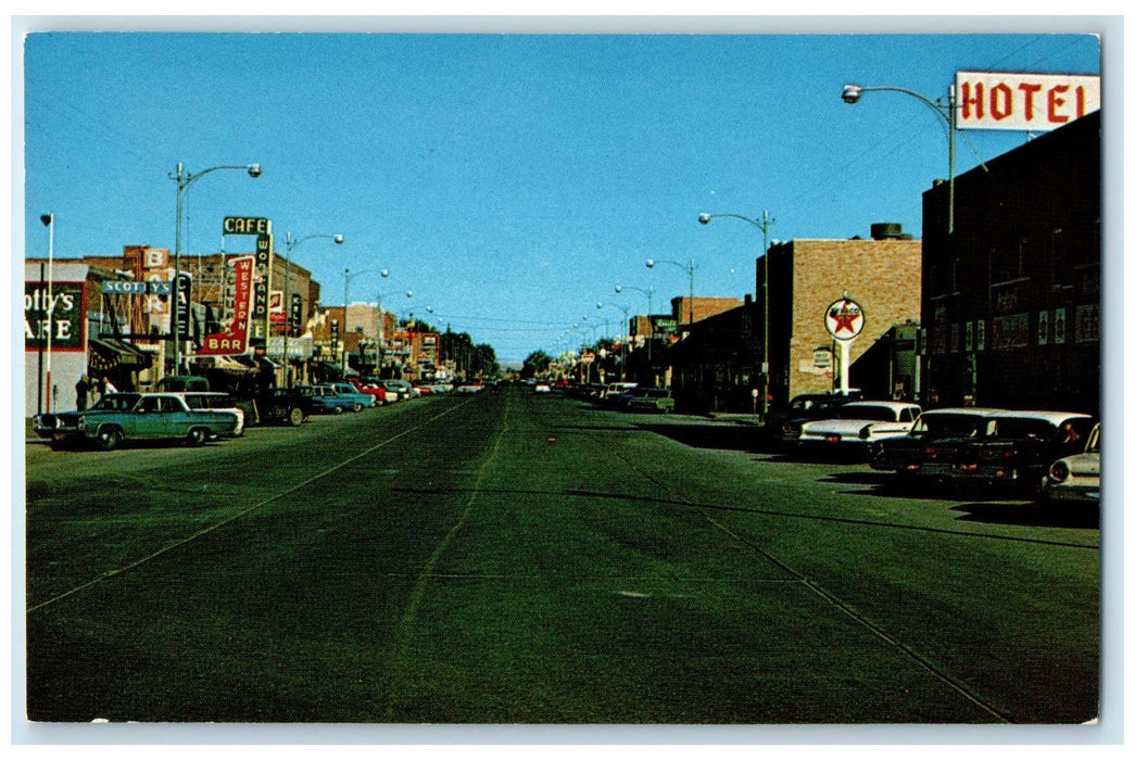 c1960s The Entrance To The Big Horn Mountains Worland Wyoming WY Cars Postcard